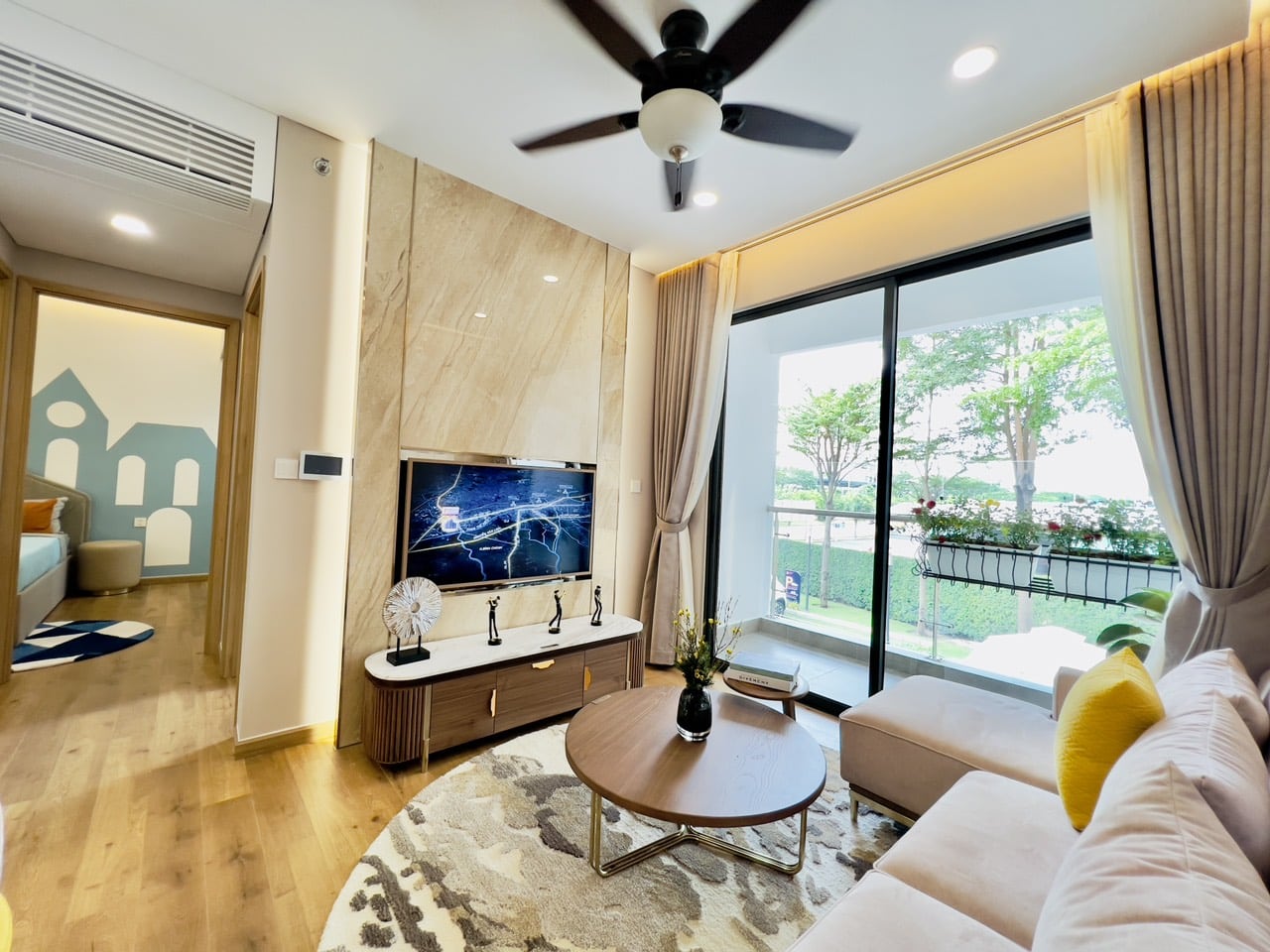 nhà mẫu 61m2 dự án căn hộ akari city nam long group