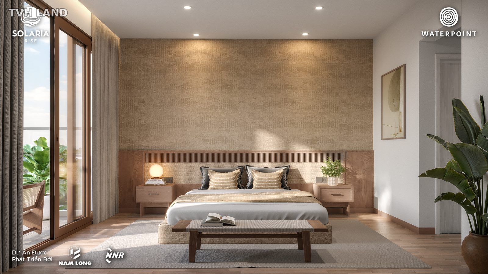 Phối cảnh phòng ngủ căn hộ Solaria Rise Waterpoint