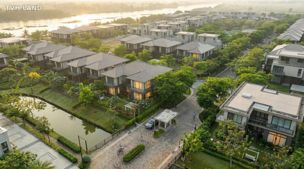 Compound biệt thự The Aqua nhìn từ trên cao tại Waterpoint