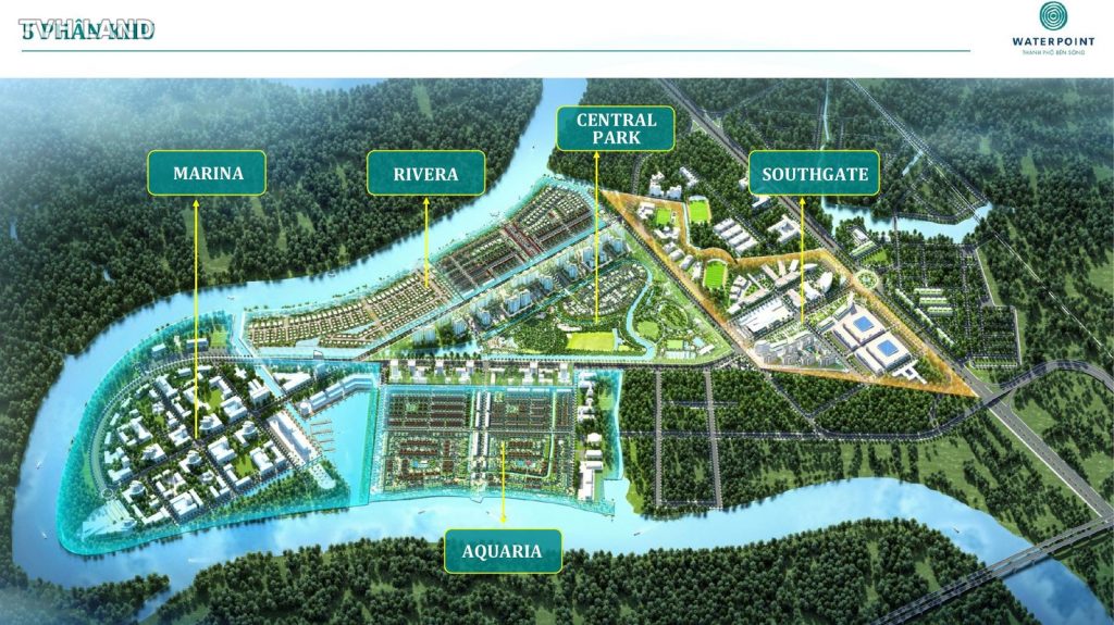 Mặt bằng 5 phân khu của khu đô thị Waterpoint Nam Long